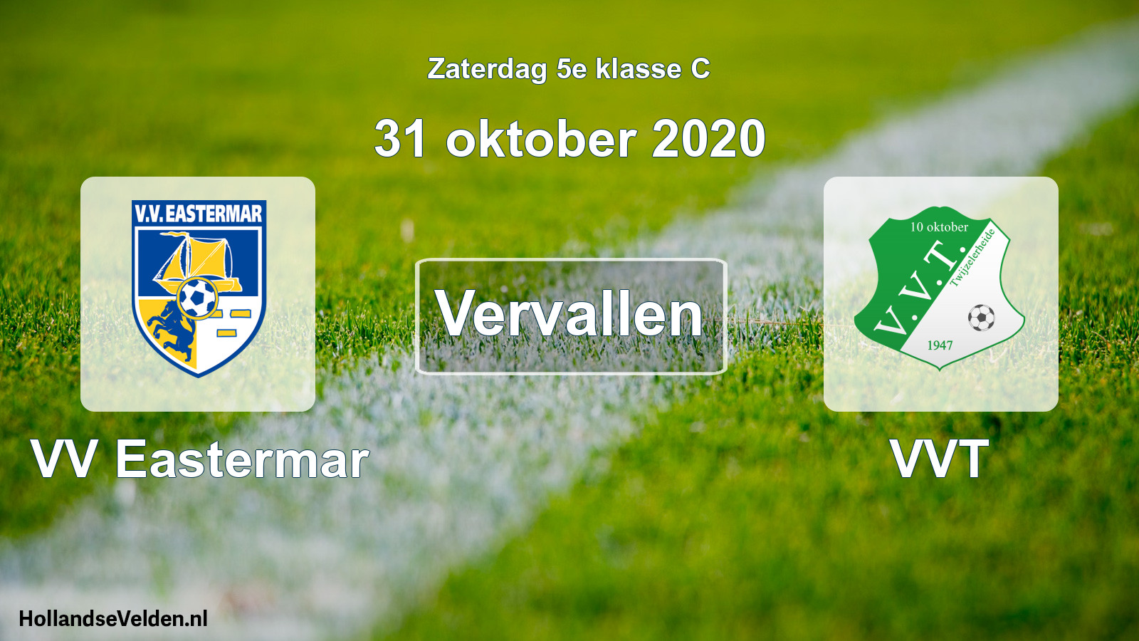 Scheduled Match: VV Eastermar - VVT (31 October 2020)