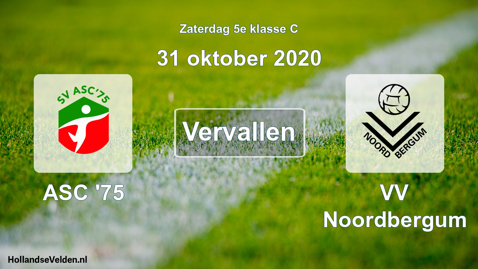 Scheduled Match: ASC '75 - VV Noordbergum (31 October 2020)