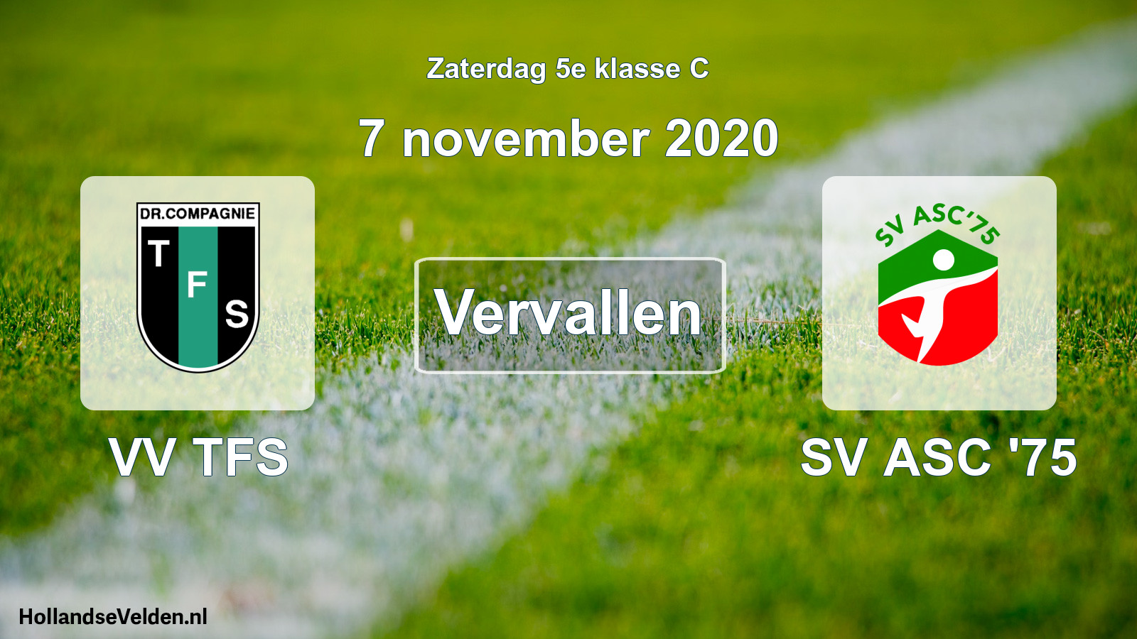 Scheduled Match: VV TFS - ASC '75 (7 November 2020)