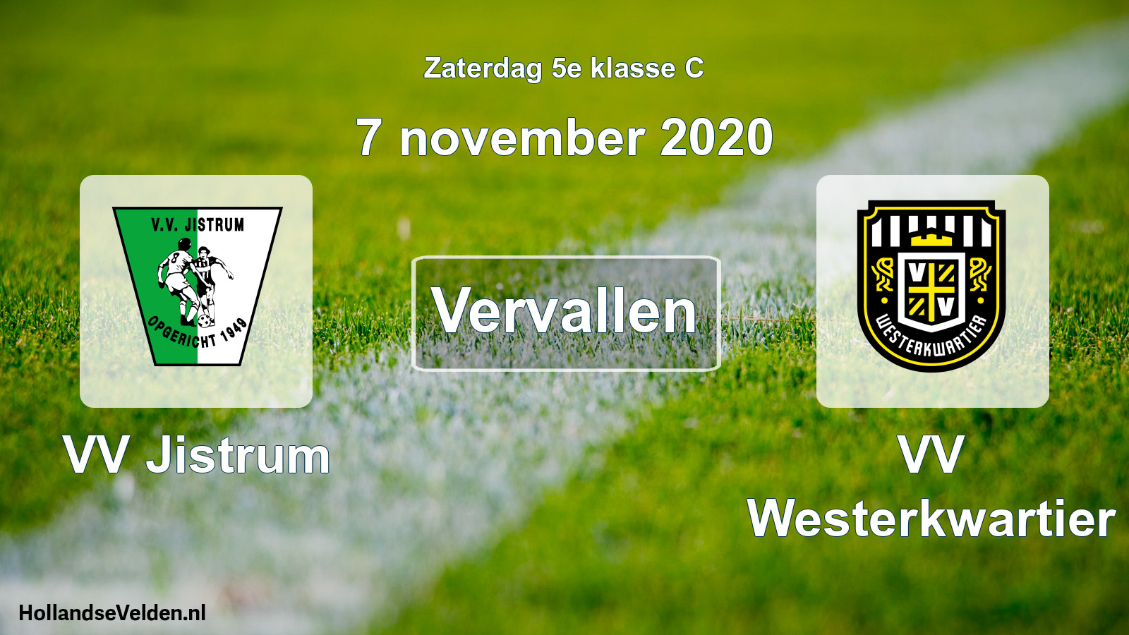 Scheduled Match: VV Jistrum - VV Westerkwartier (7 November 2020)