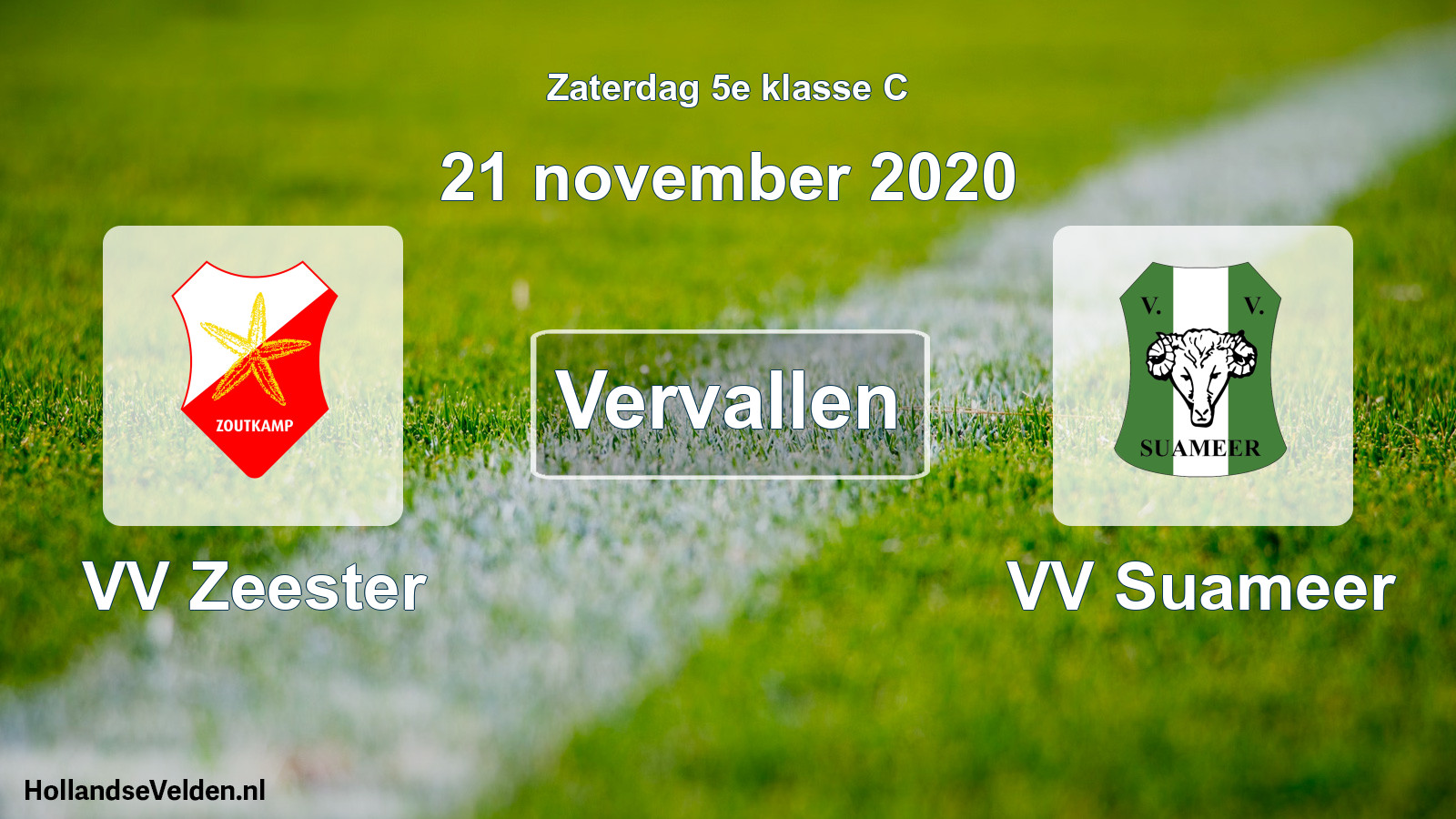 Scheduled Match: VV Zeester - VV Suameer (21 November 2020)