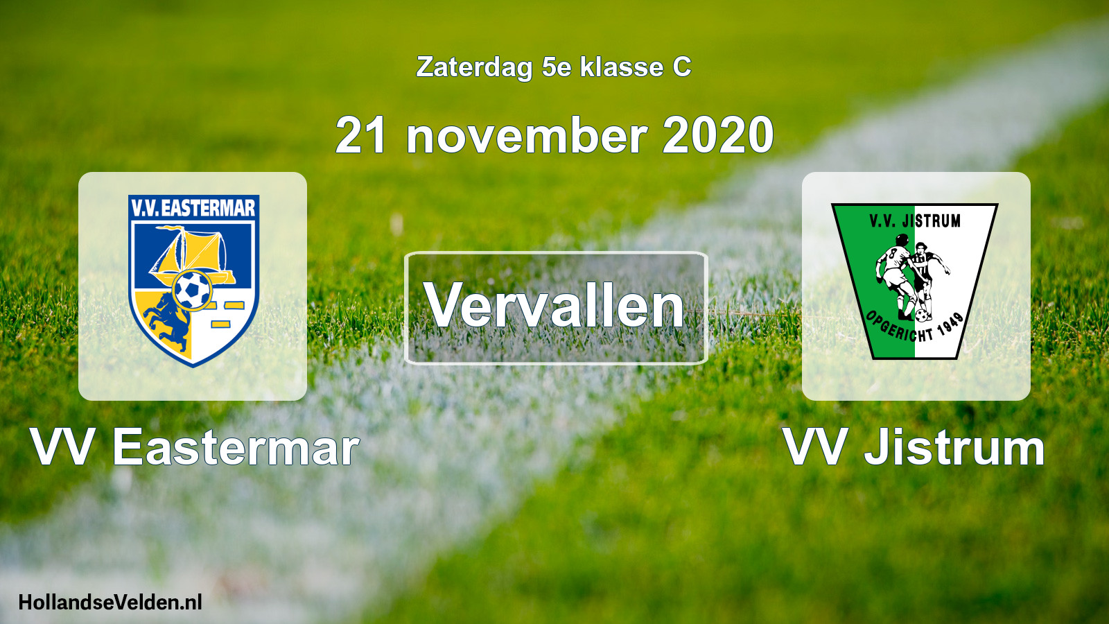 Scheduled Match: VV Eastermar - VV Jistrum (21 November 2020)