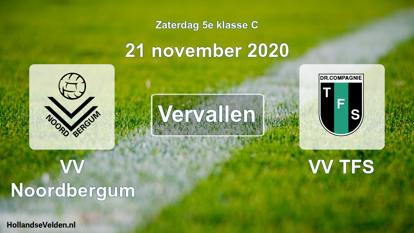 Scheduled Match: VV Noordbergum - VV TFS (21 November 2020)