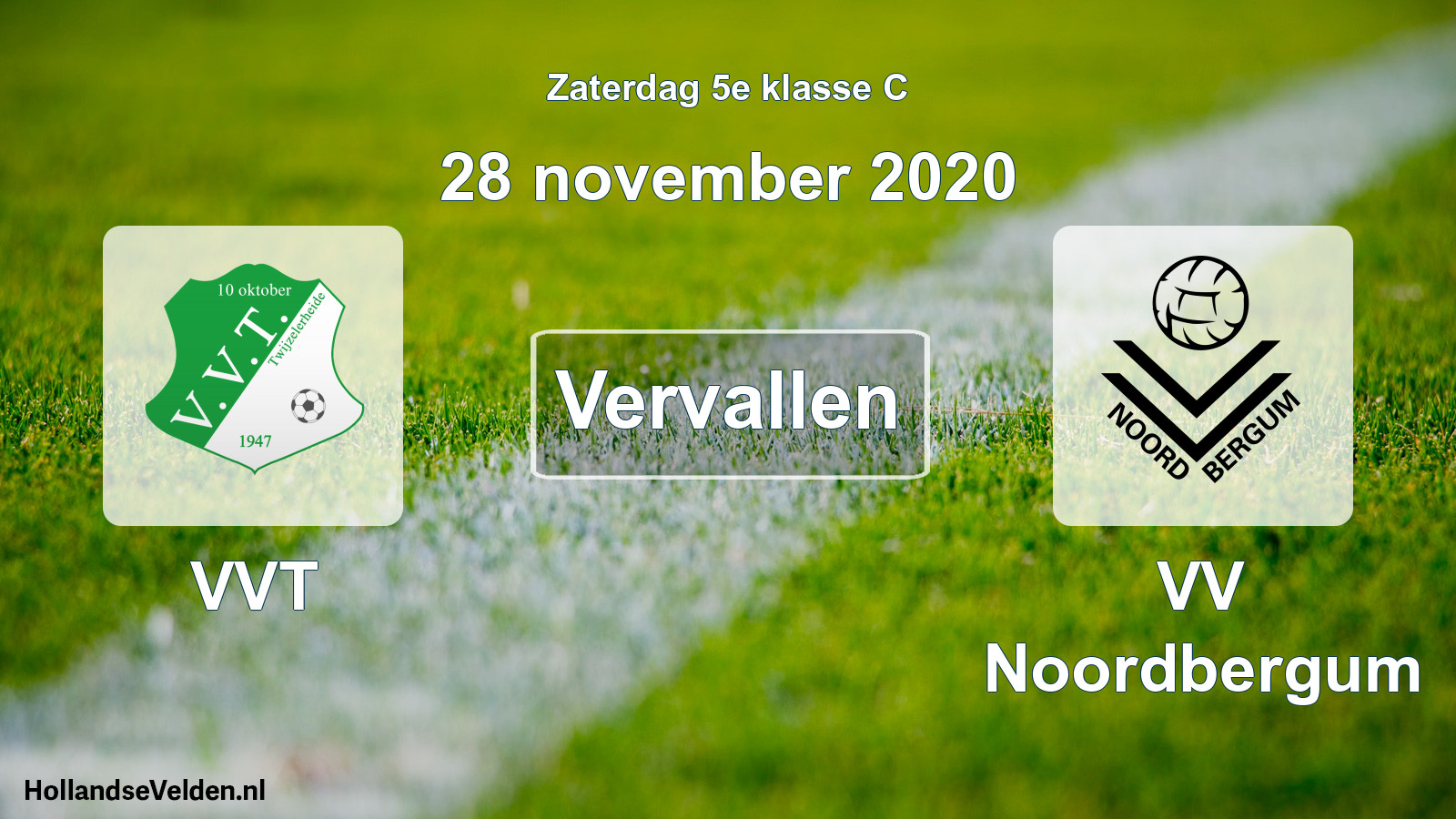 Scheduled Match: VVT - VV Noordbergum (28 November 2020)