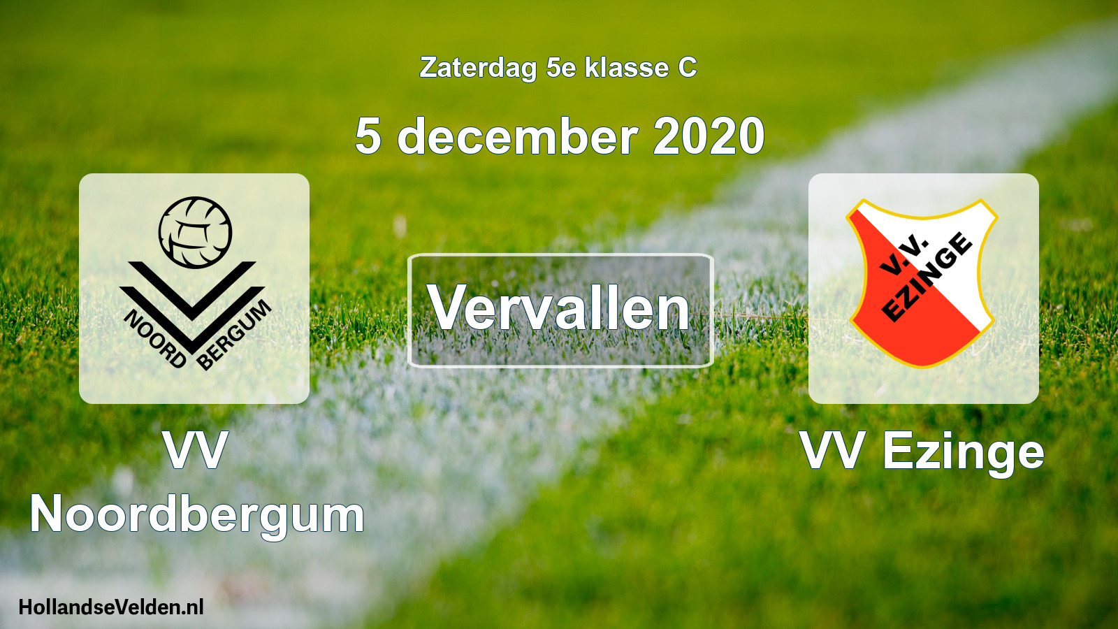 Scheduled Match: VV Noordbergum - VV Ezinge (5 December 2020)