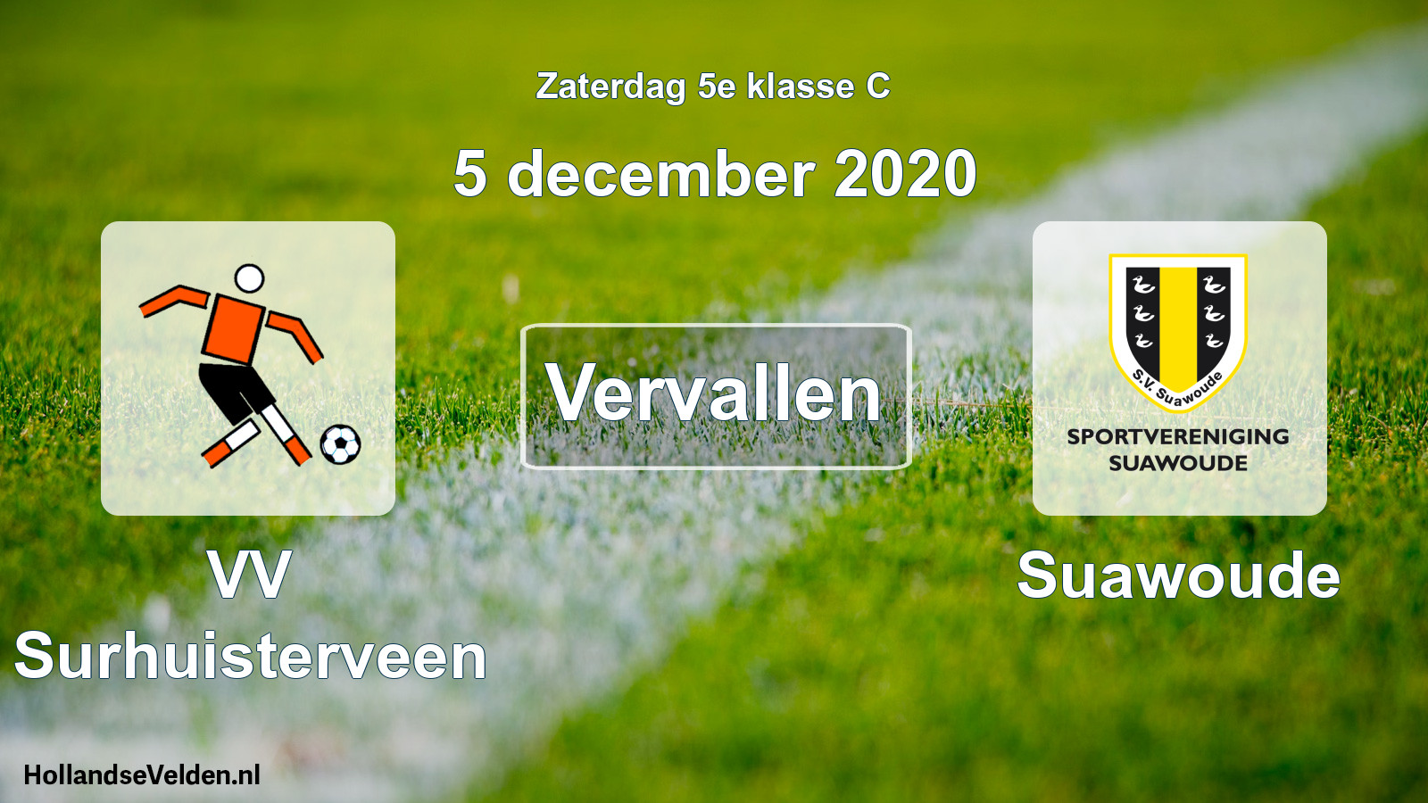 Scheduled Match: VV Surhuisterveen - Suawoude (5 December 2020)