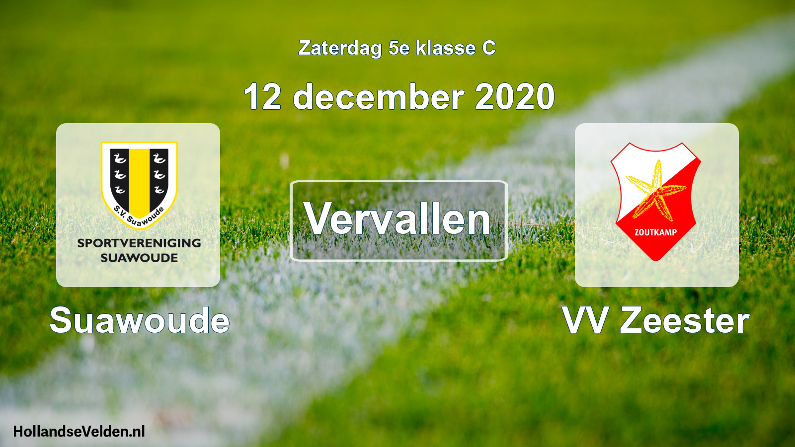 Scheduled Match: Suawoude - VV Zeester (12 December 2020)