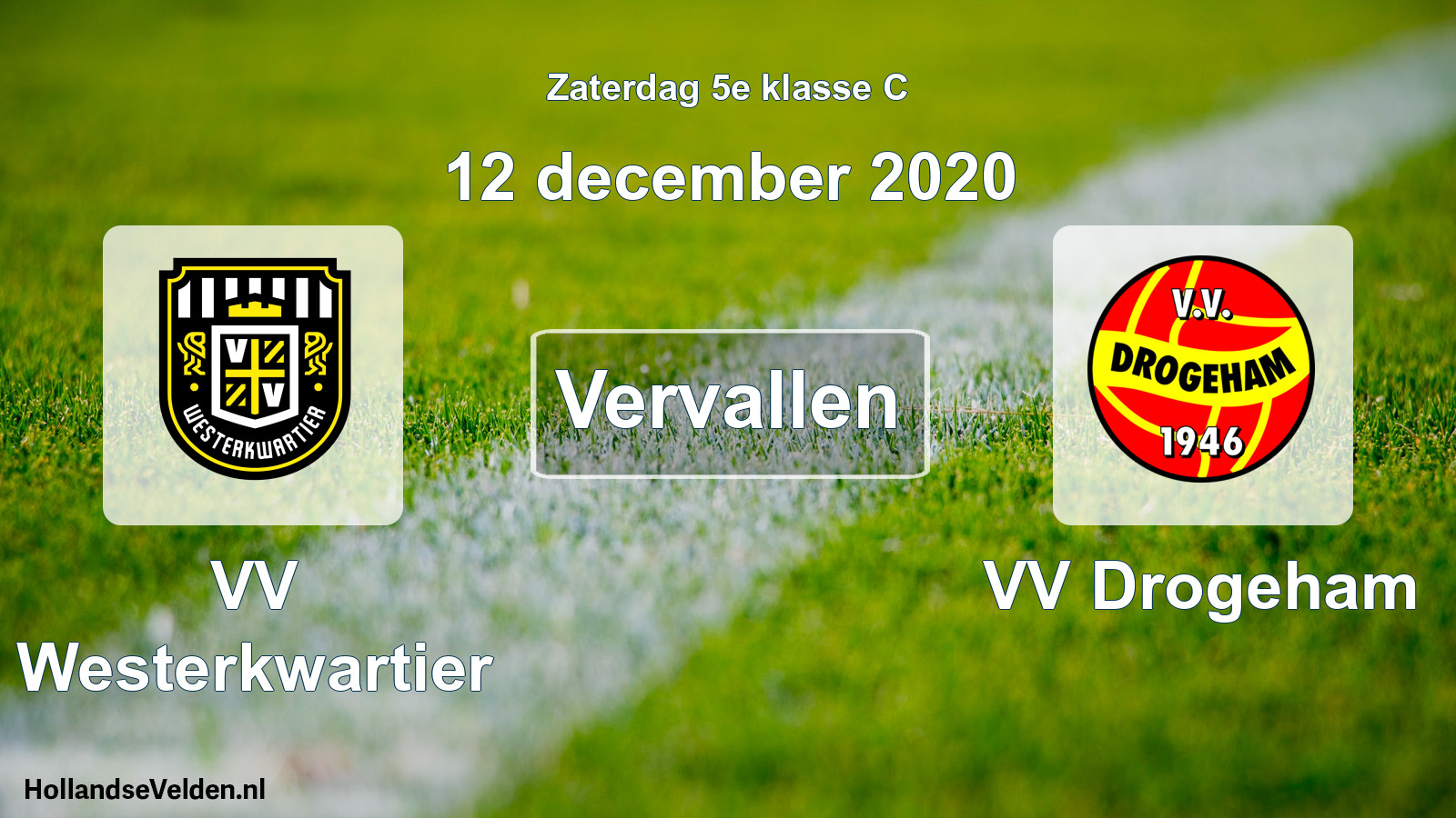 Scheduled Match: VV Westerkwartier - VV Drogeham (12 December 2020)