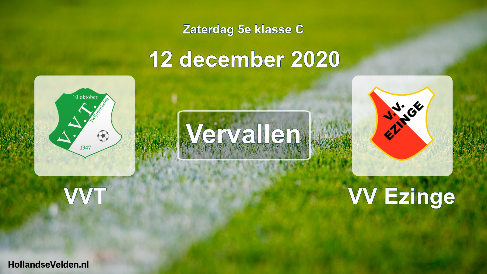 Scheduled Match: VVT - VV Ezinge (12 December 2020)