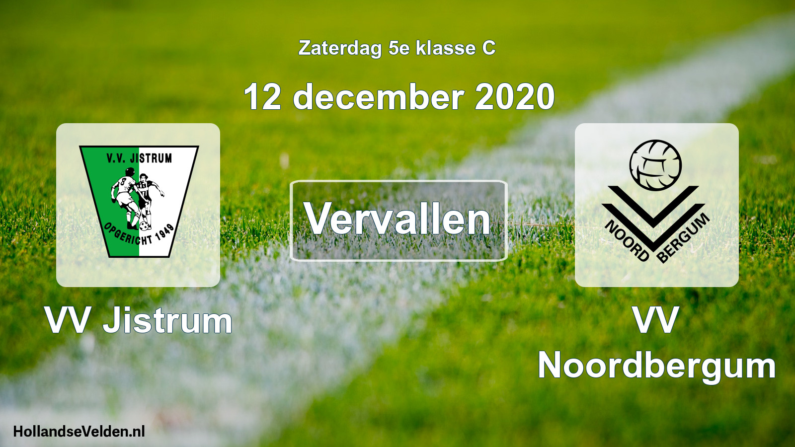 Scheduled Match: VV Jistrum - VV Noordbergum (12 December 2020)