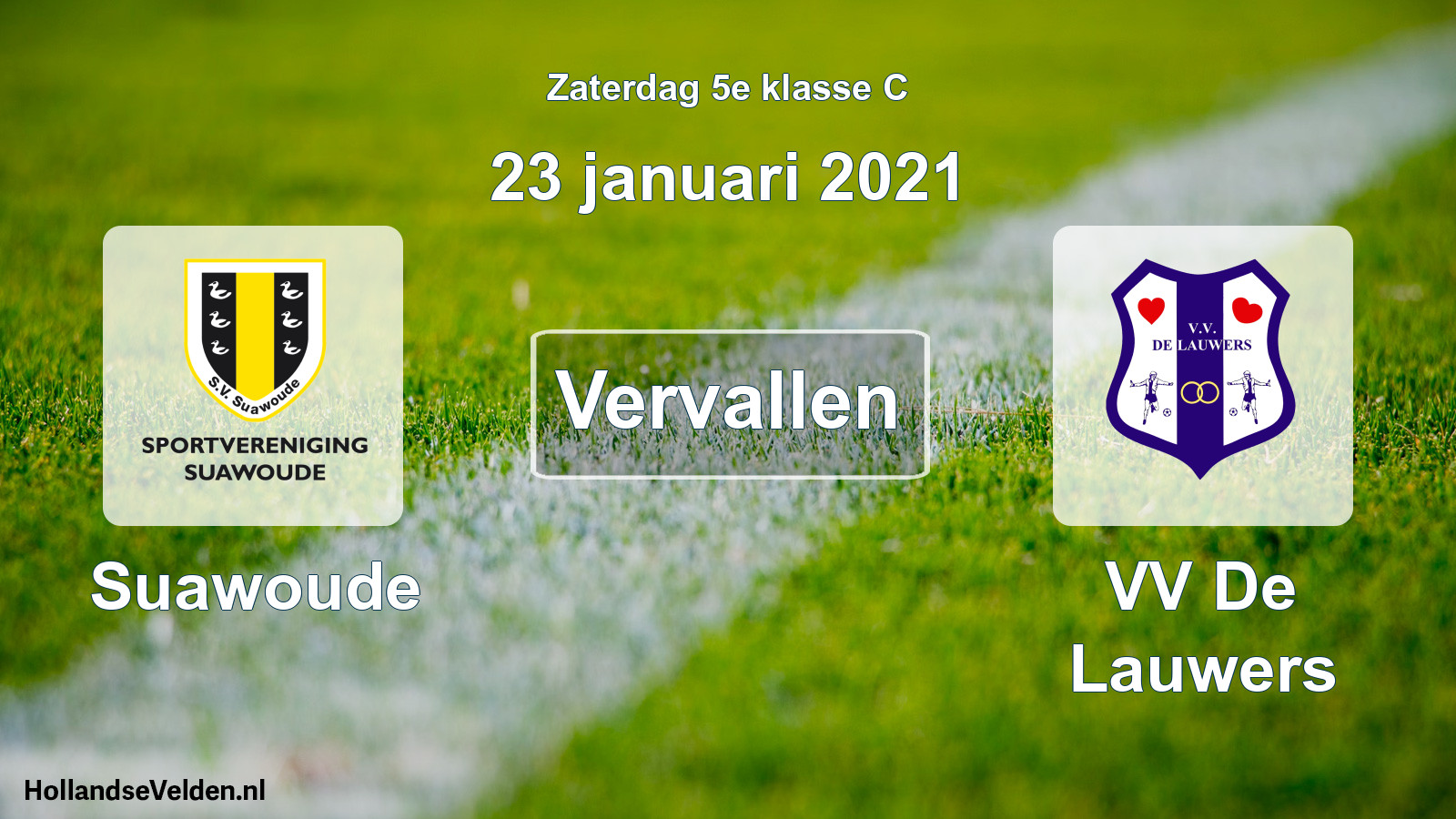 Scheduled Match: Suawoude - VV De Lauwers (23 January 2021)