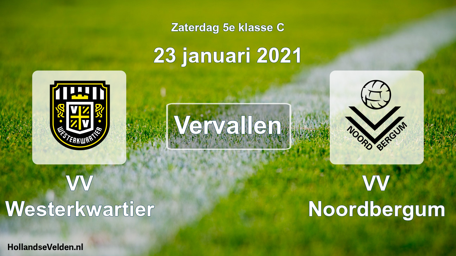Scheduled Match: VV Westerkwartier - VV Noordbergum (23 January 2021)