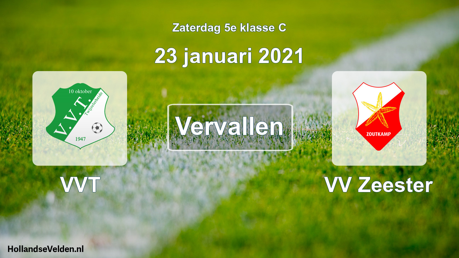 Scheduled Match: VVT - VV Zeester (23 January 2021)
