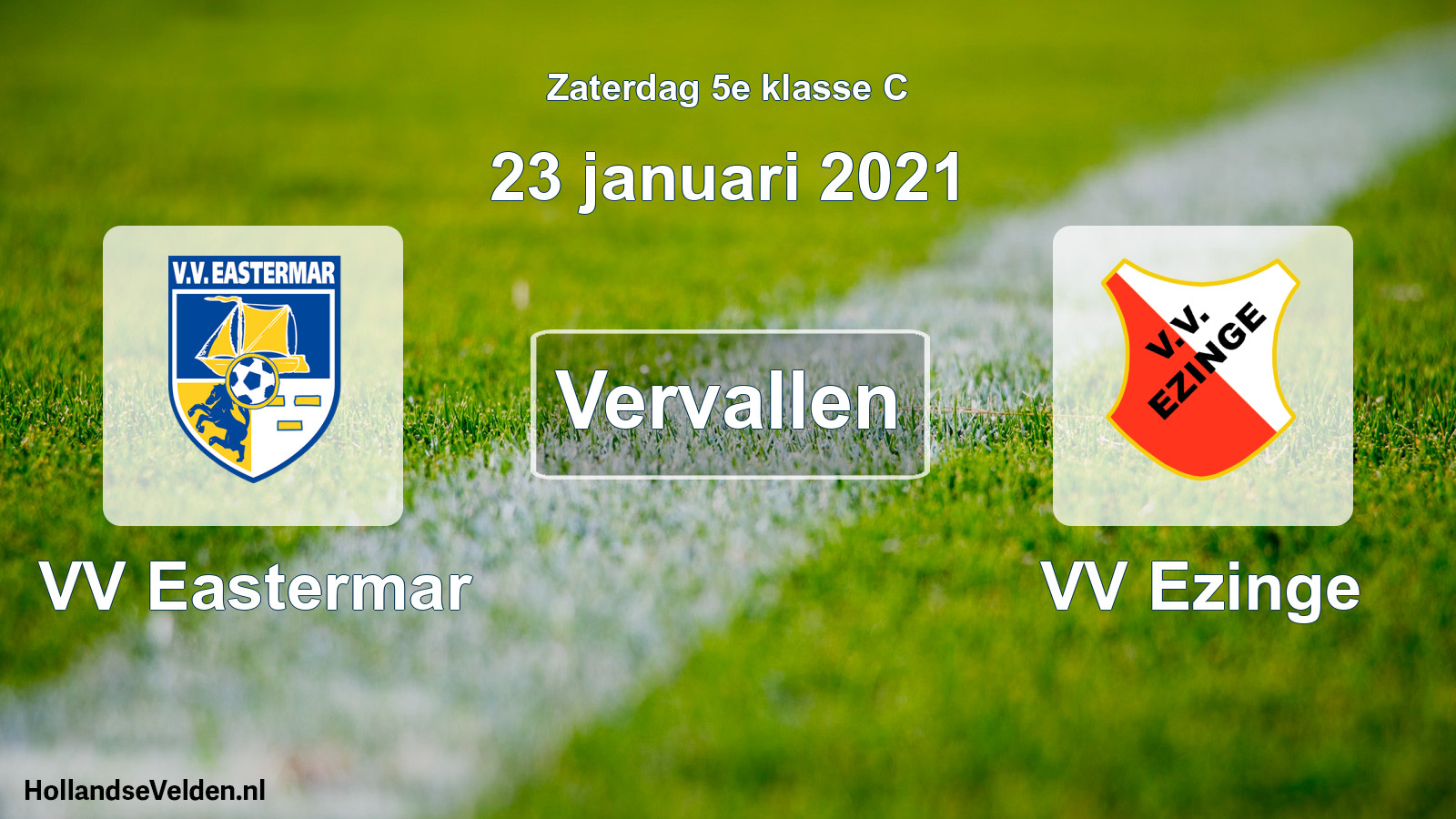 Scheduled Match: VV Eastermar - VV Ezinge (23 January 2021)