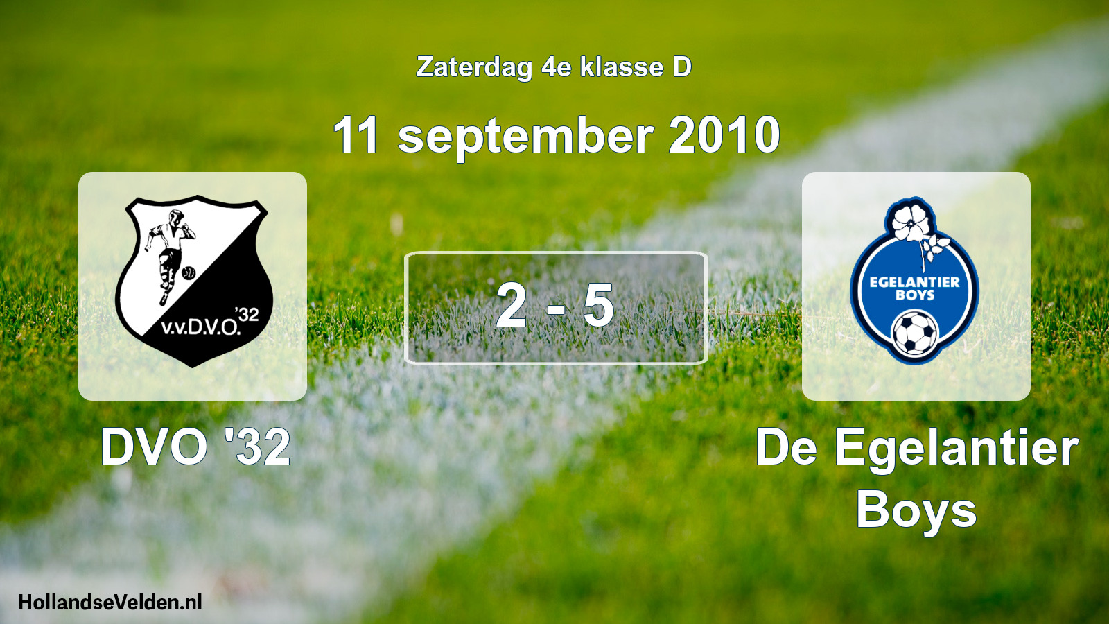 Total number of matches played: DVO '32 - De Egelantier Boys 2 - 5 (11 September 2010)
