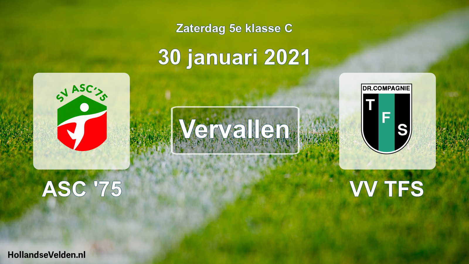 Scheduled Match: ASC '75 - VV TFS (30 January 2021)
