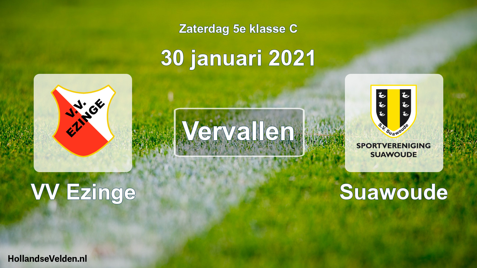 Scheduled Match: VV Ezinge - Suawoude (30 January 2021)
