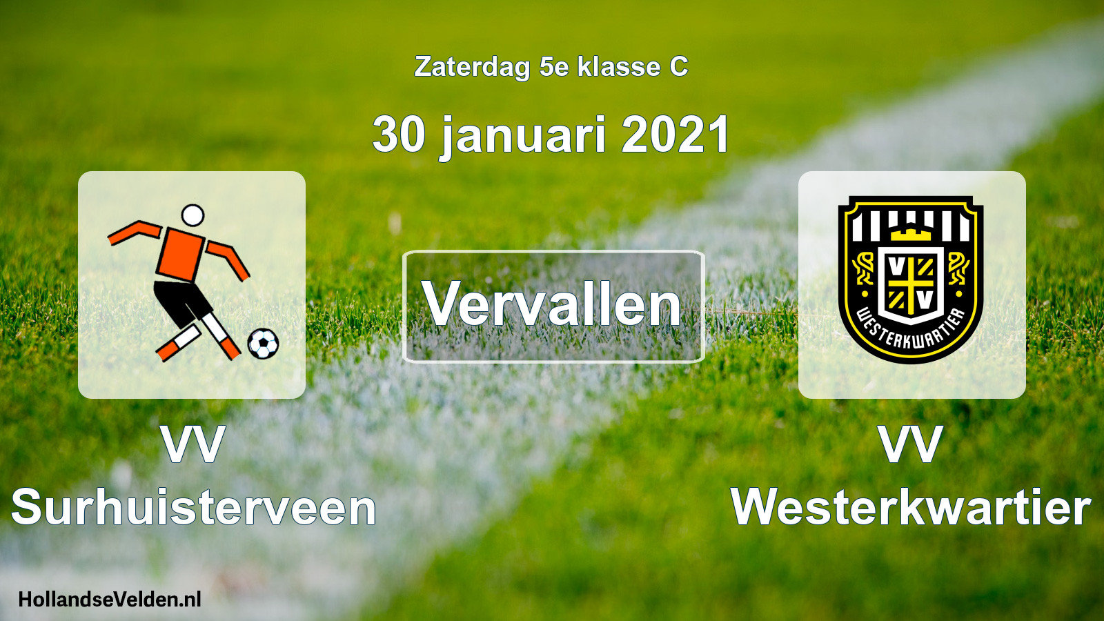 Scheduled Match: VV Surhuisterveen - VV Westerkwartier (30 January 2021)