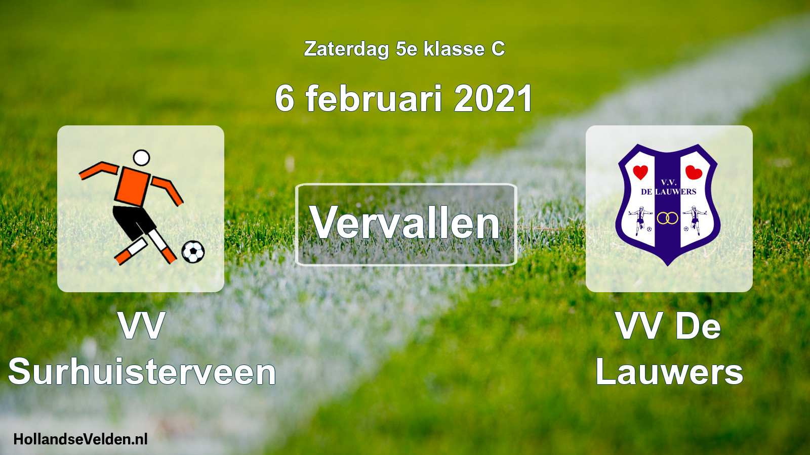 Scheduled Match: VV Surhuisterveen - VV De Lauwers (6 February 2021)