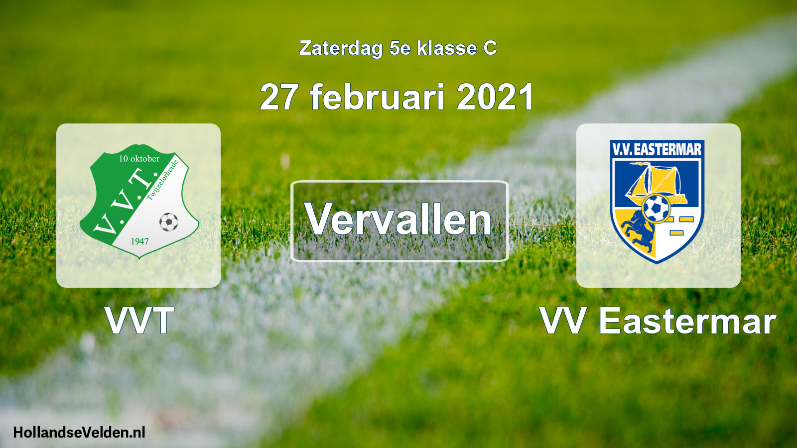 Scheduled Match: VVT - VV Eastermar (27 February 2021)