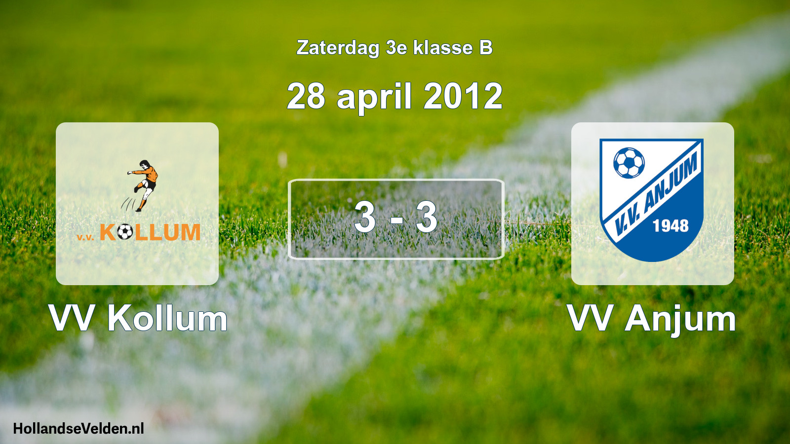 Total number of matches played: VV Kollum - VV Anjum 3 - 3 (28 April 2012)