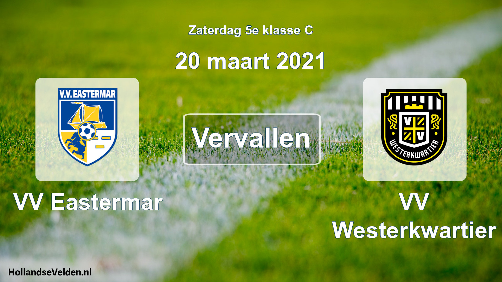 Scheduled Match: VV Eastermar - VV Westerkwartier (20 March 2021)