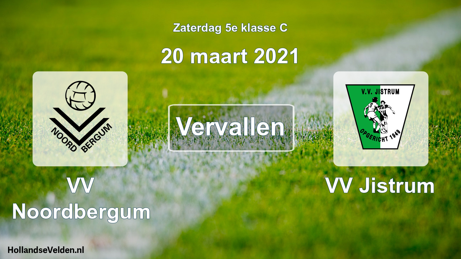 Scheduled Match: VV Noordbergum - VV Jistrum (20 March 2021)