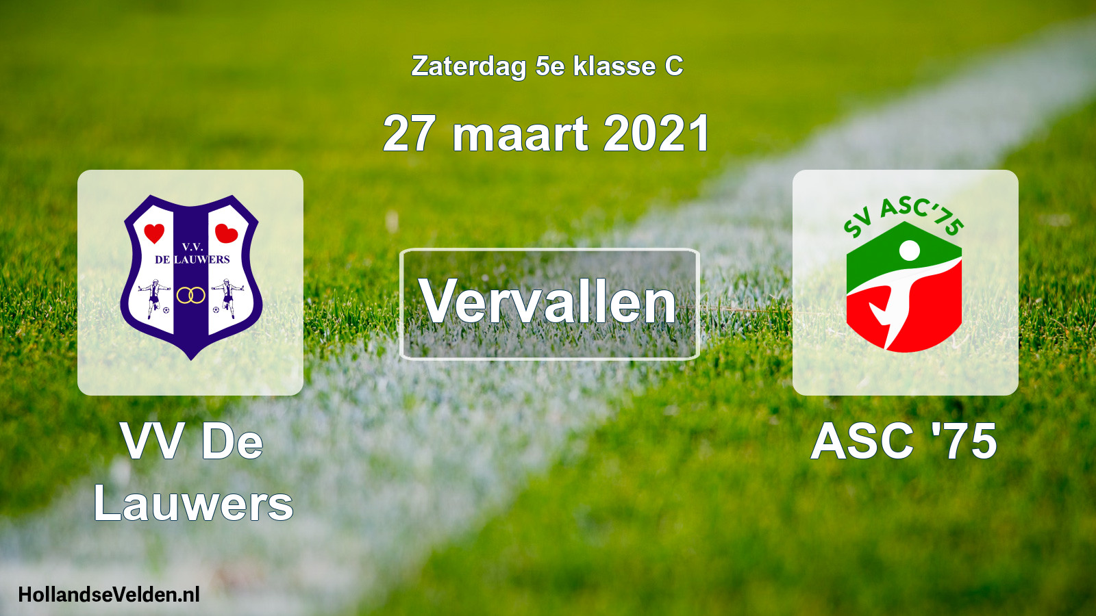 Scheduled Match: VV De Lauwers - ASC '75 (27 March 2021)