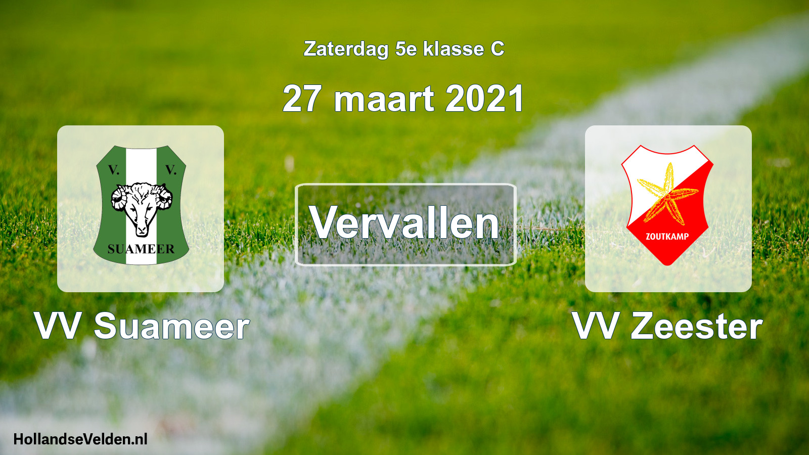 Scheduled Match: VV Suameer - VV Zeester (27 March 2021)