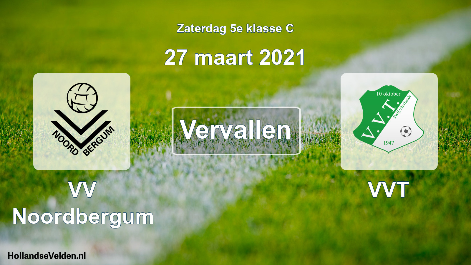 Scheduled Match: VV Noordbergum - VVT (27 March 2021)