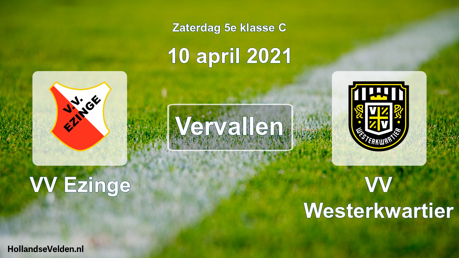 Scheduled Match: VV Ezinge - VV Westerkwartier (10 April 2021)