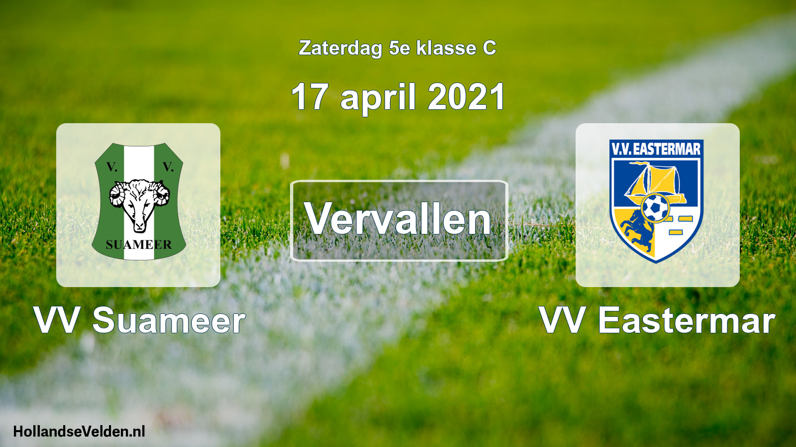 Scheduled Match: VV Suameer - VV Eastermar (17 April 2021)