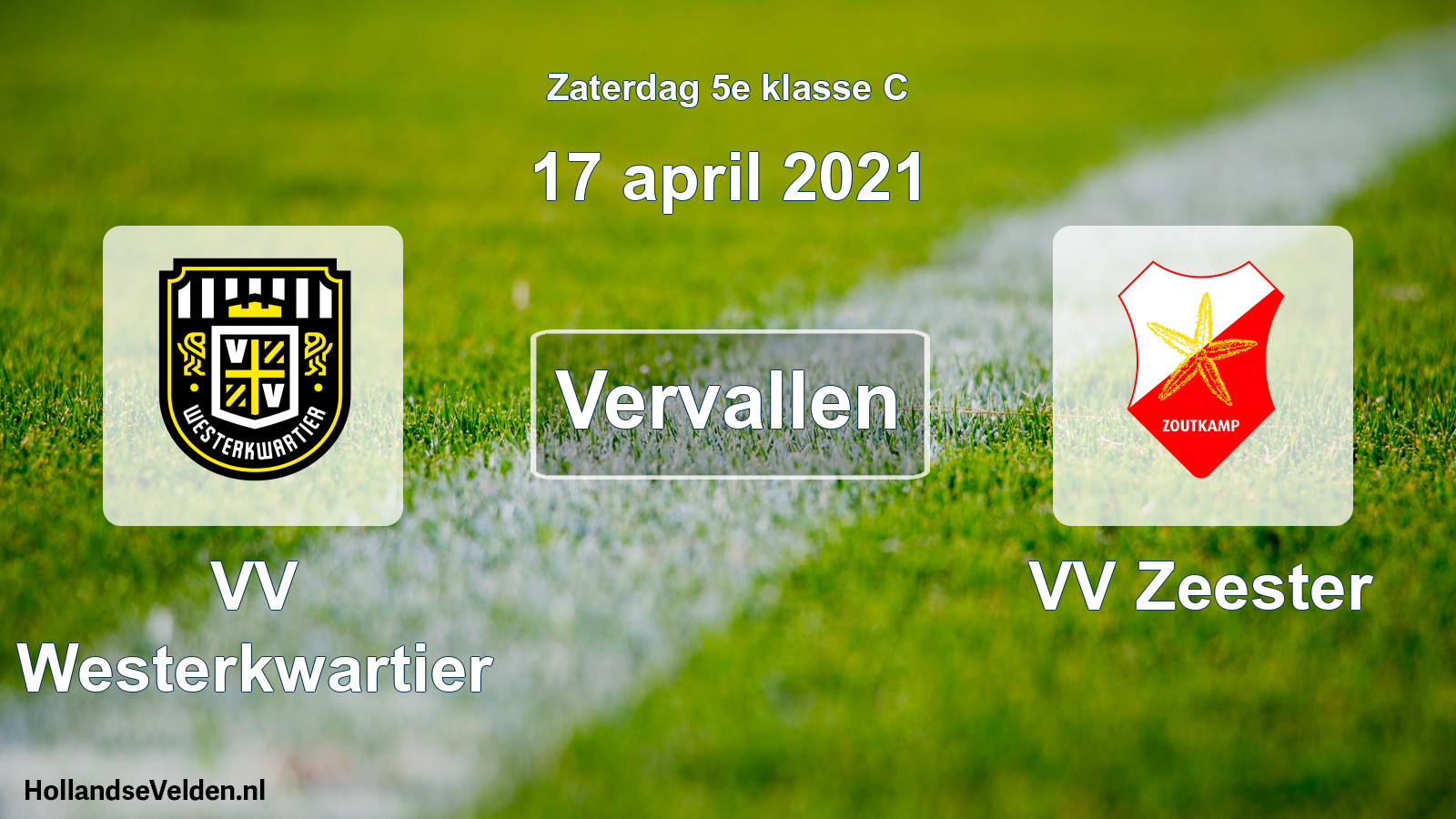 Scheduled Match: VV Westerkwartier - VV Zeester (17 April 2021)
