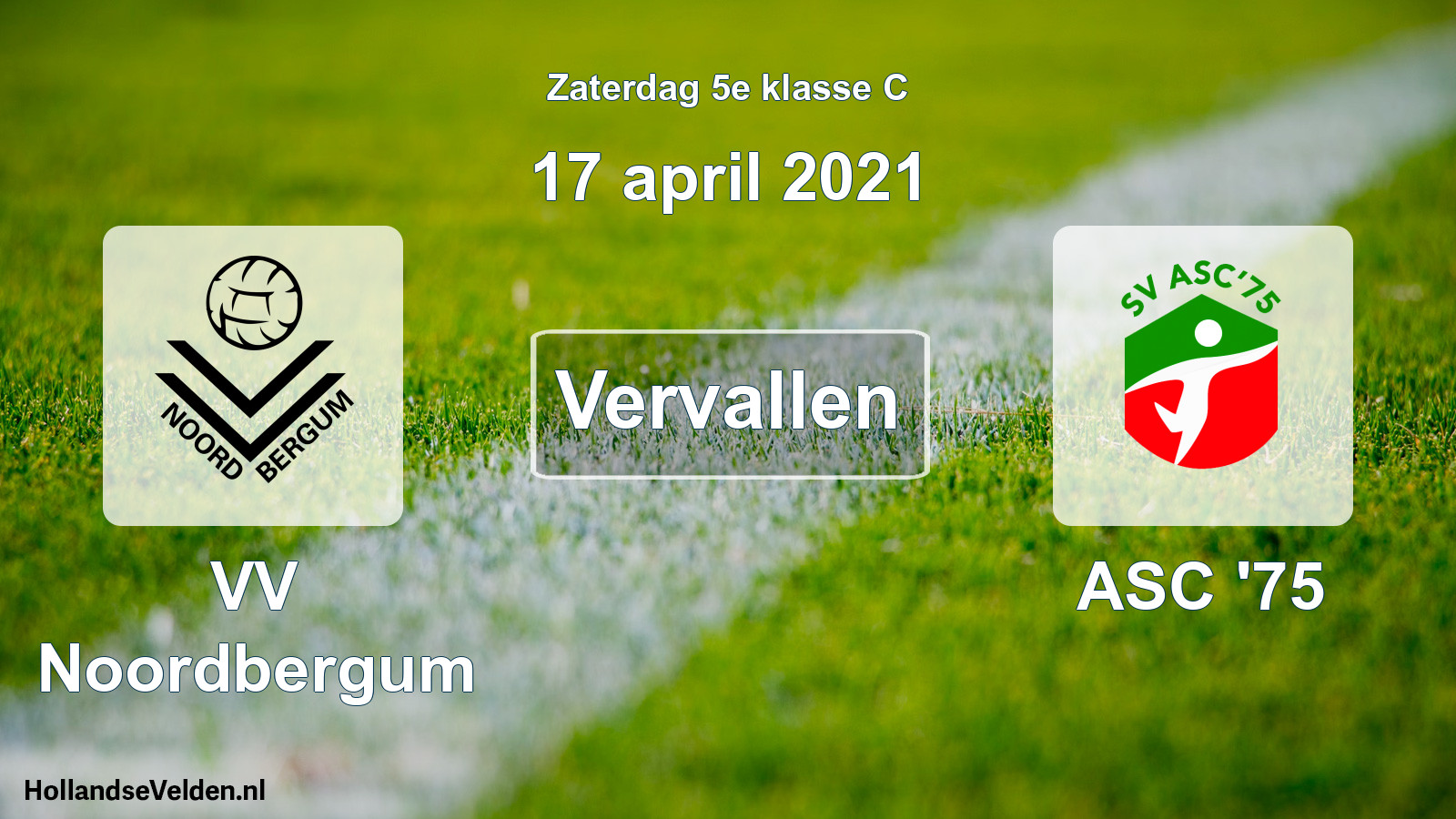Scheduled Match: VV Noordbergum - ASC '75 (17 April 2021)