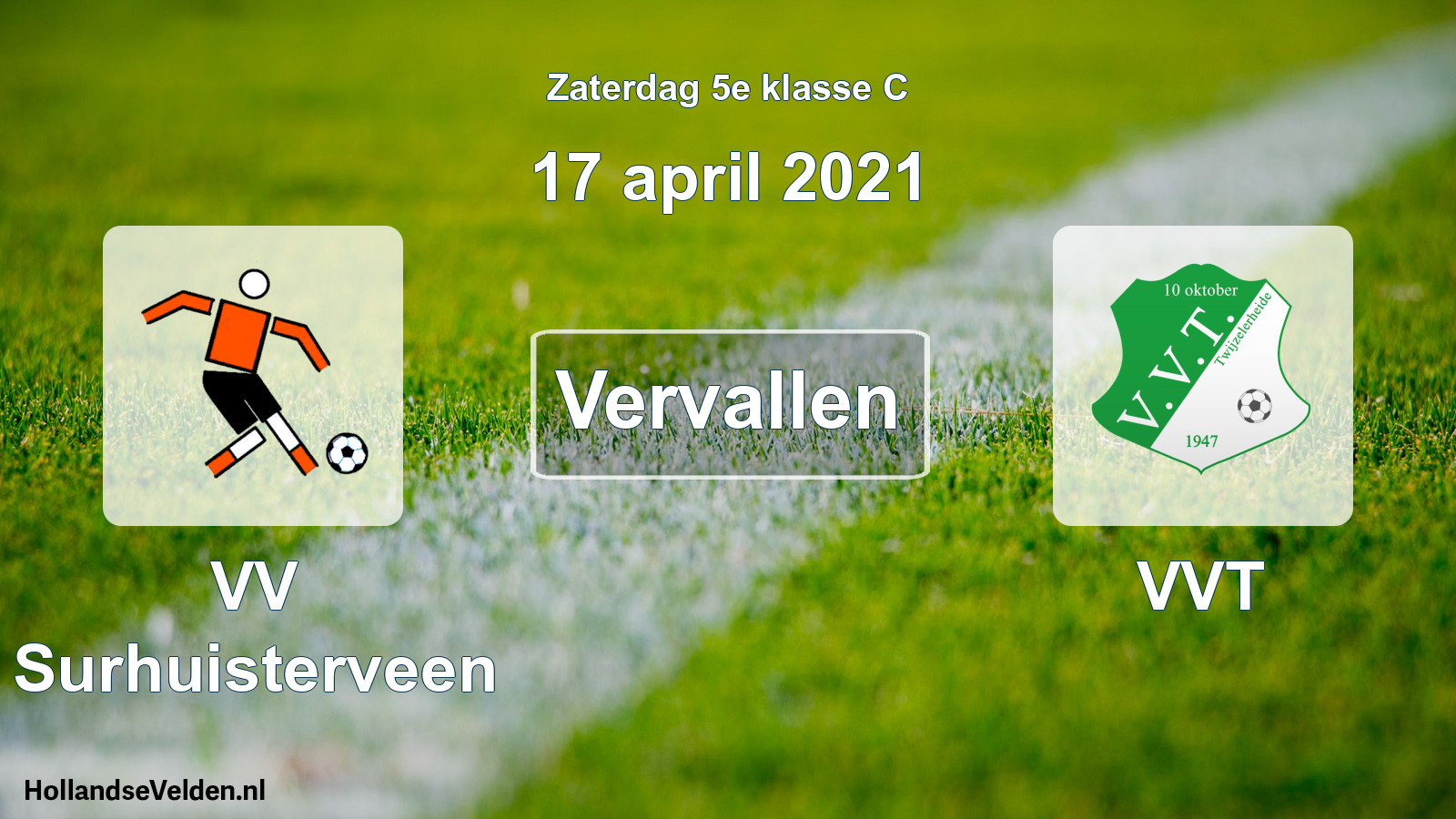 Scheduled Match: VV Surhuisterveen - VVT (17 April 2021)