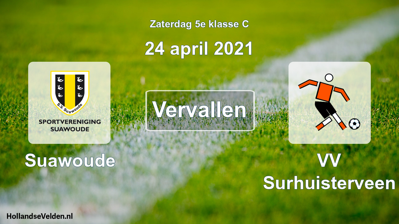 Scheduled Match: Suawoude - VV Surhuisterveen (24 April 2021)