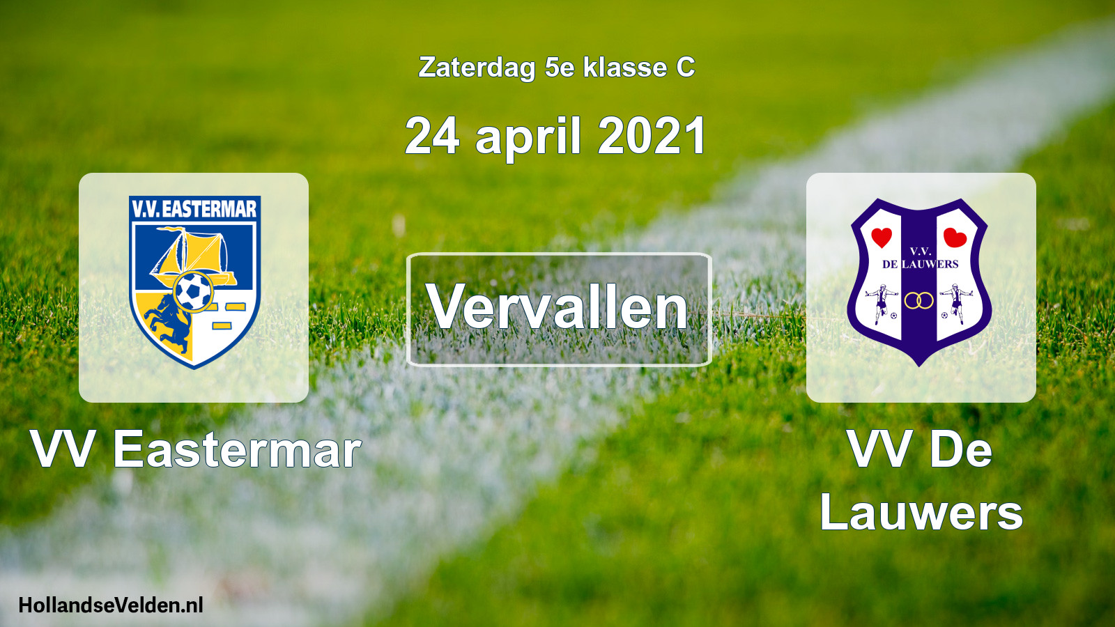 Scheduled Match: VV Eastermar - VV De Lauwers (24 April 2021)