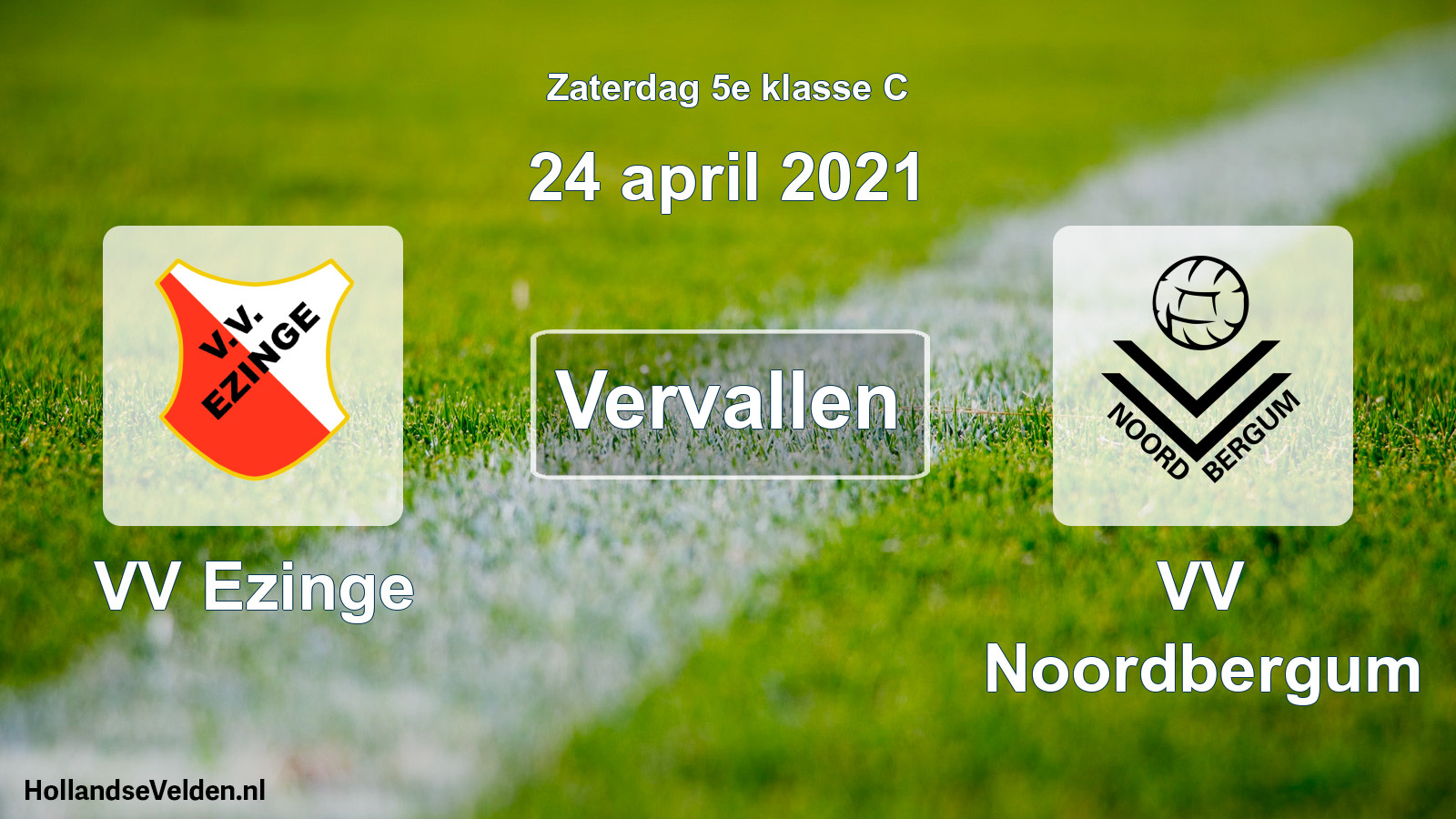 Scheduled Match: VV Ezinge - VV Noordbergum (24 April 2021)