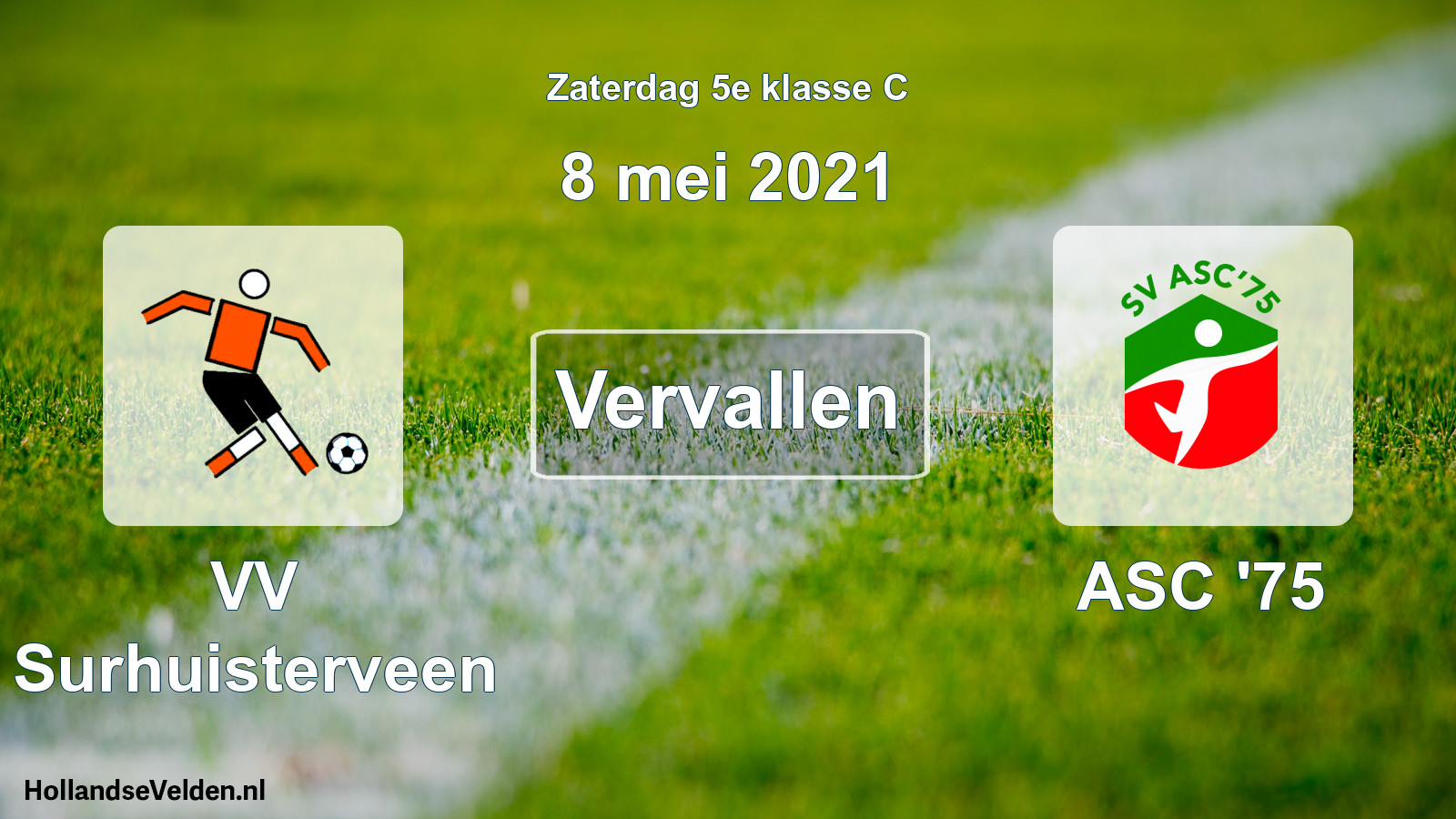 Scheduled Match: VV Surhuisterveen - ASC '75 (8 May 2021)