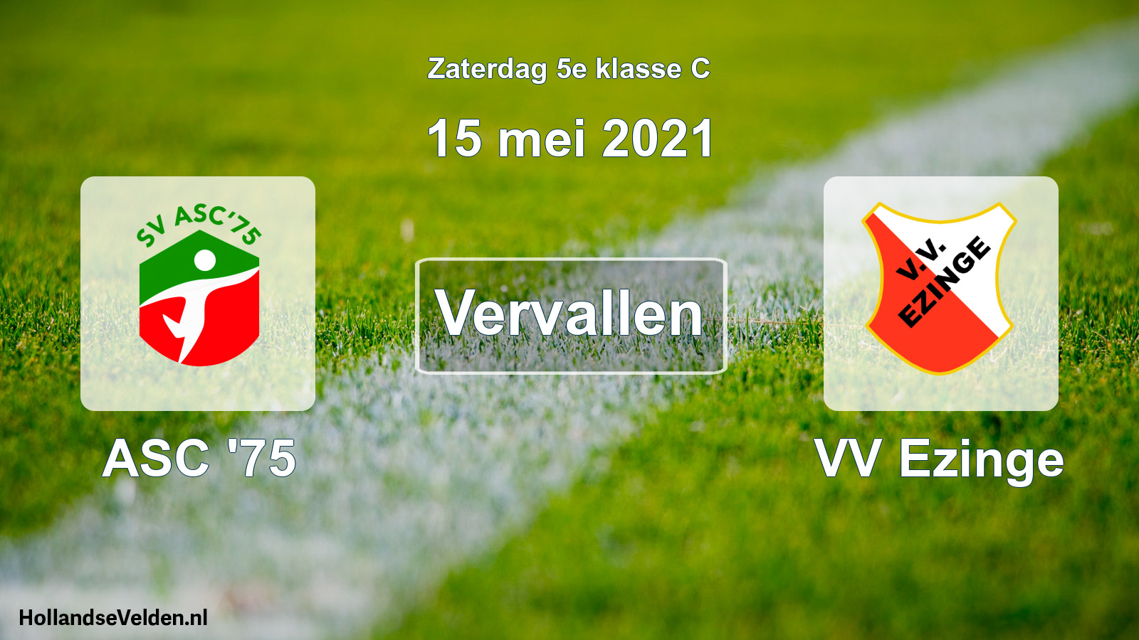 Scheduled Match: ASC '75 - VV Ezinge (15 May 2021)