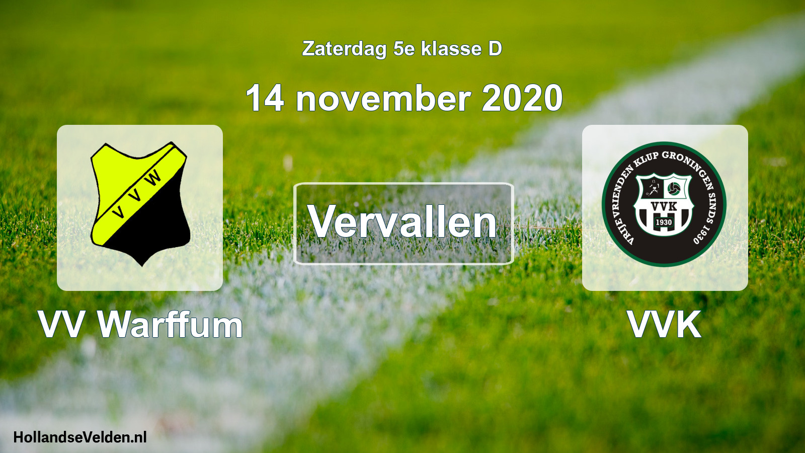 Scheduled Match: VV Warffum - VVK (14 November 2020)