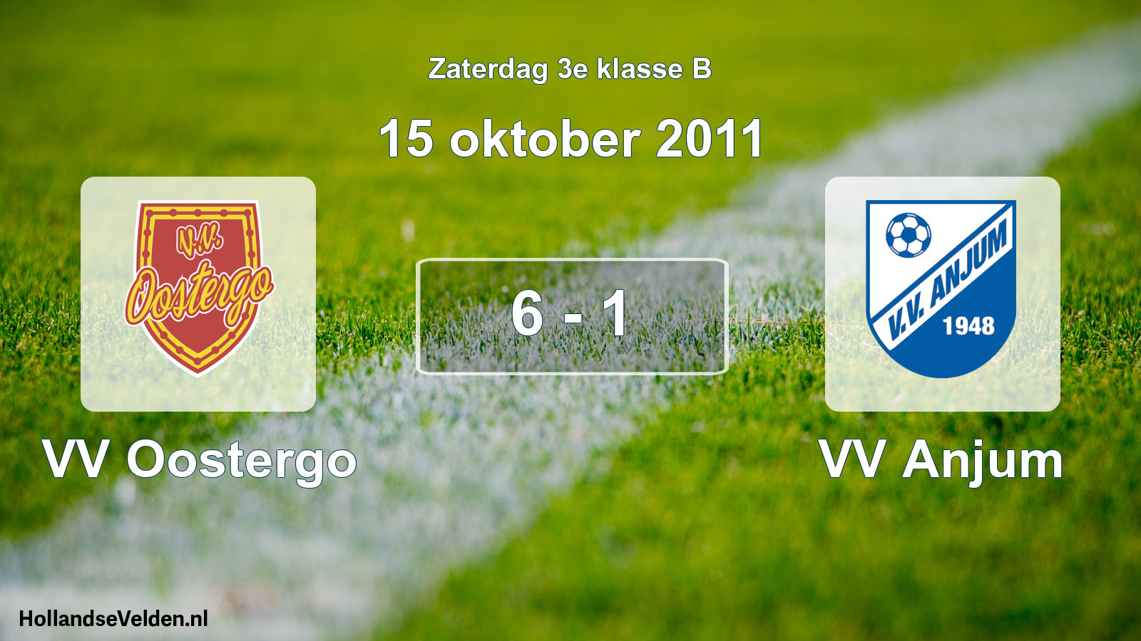Total number of matches played: VV Oostergo - VV Anjum 6 - 1 (15 October 2011)