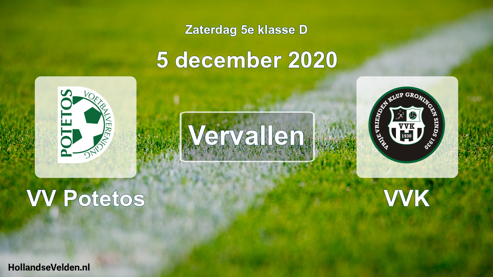 Scheduled Match: VV Potetos - VVK (5 December 2020)
