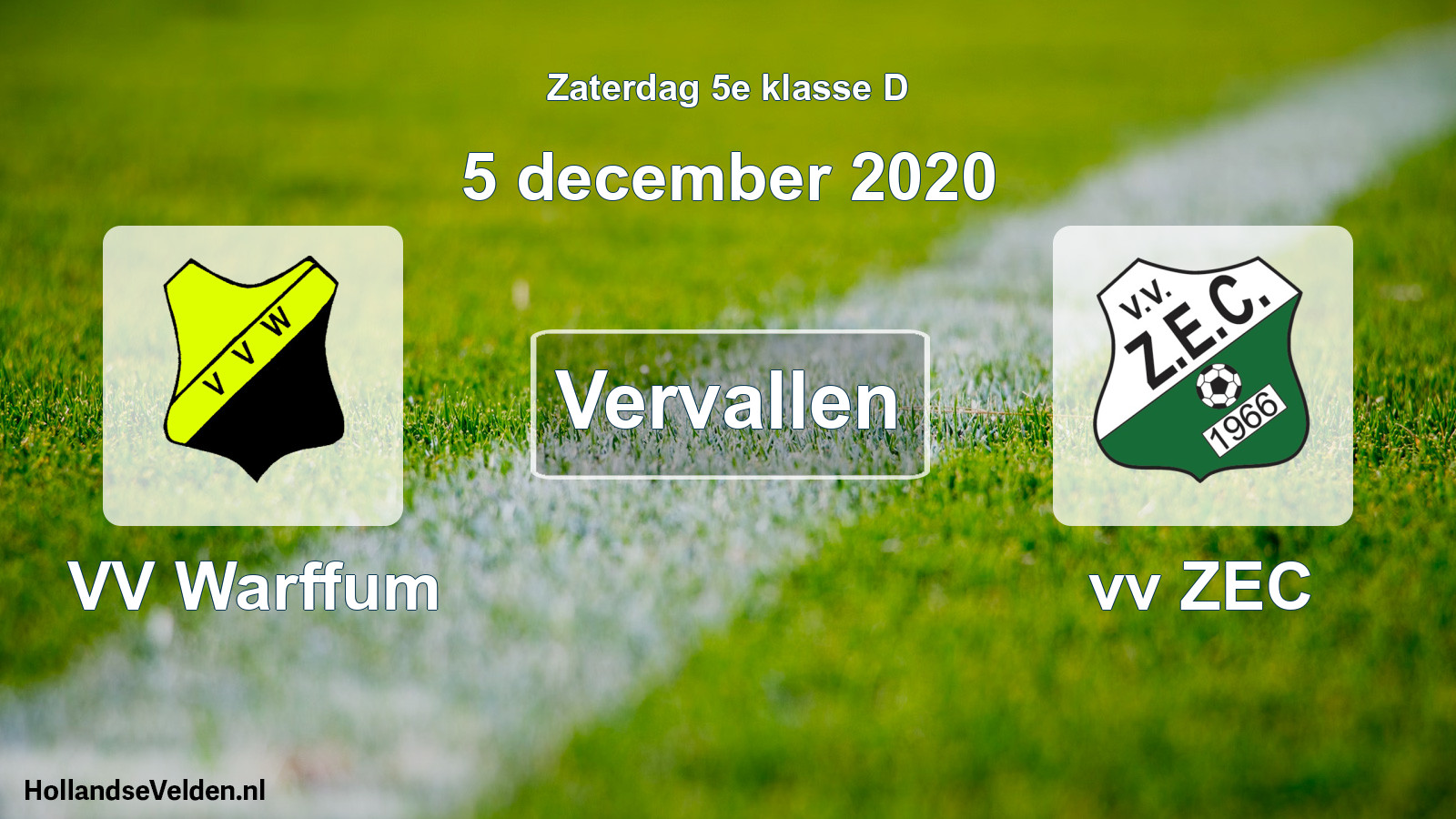 Scheduled Match: VV Warffum - vv ZEC (5 December 2020)