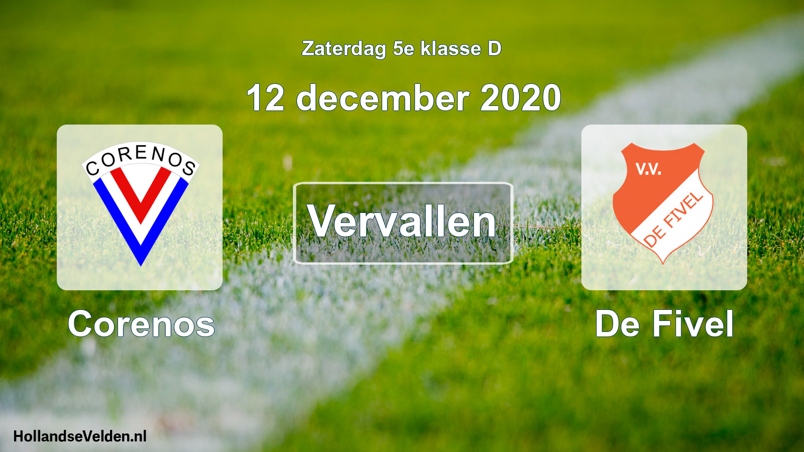 Scheduled Match: Corenos - De Fivel (12 December 2020)