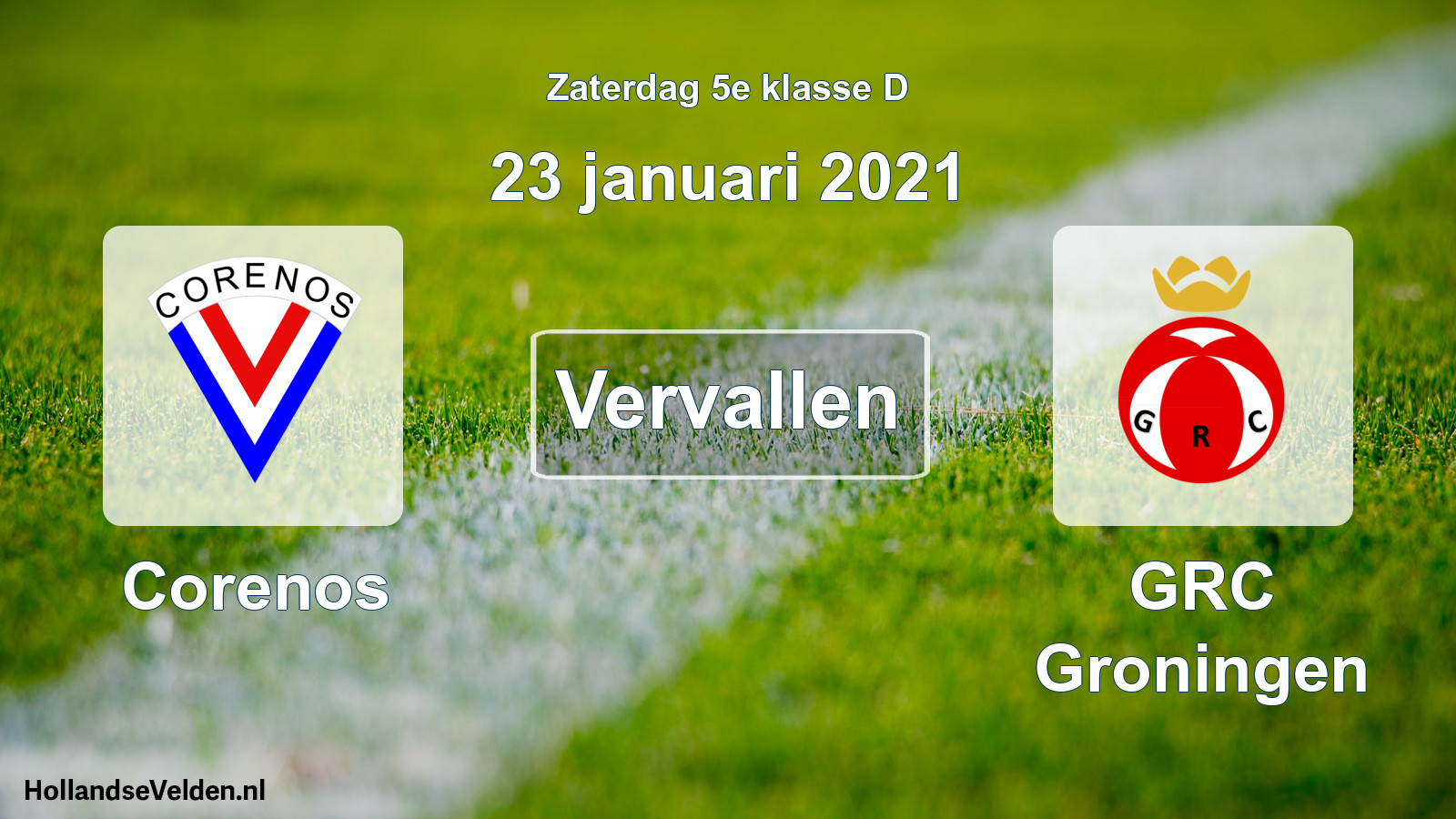 Scheduled Match: Corenos - GRC Groningen (23 January 2021)