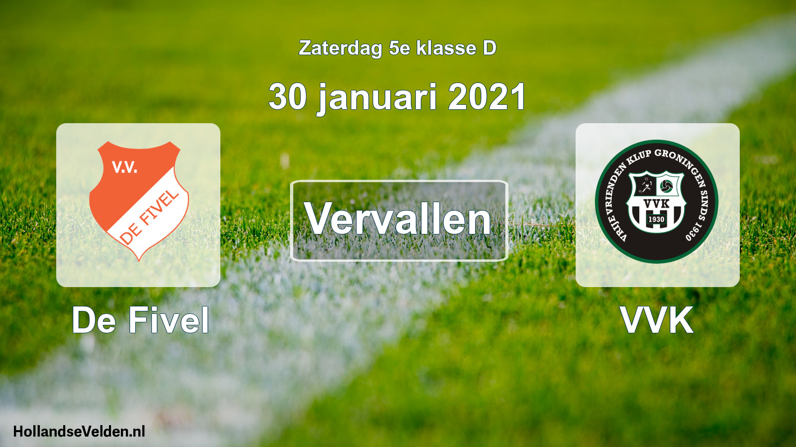 Scheduled Match: De Fivel - VVK (30 January 2021)