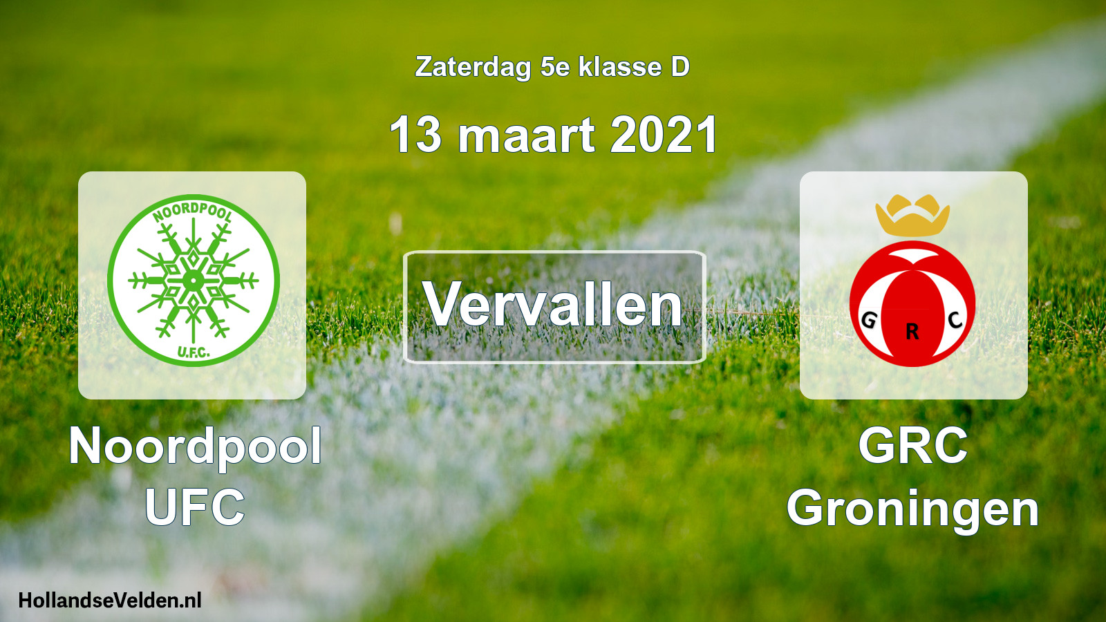 Scheduled Match: Noordpool UFC - GRC Groningen (13 March 2021)