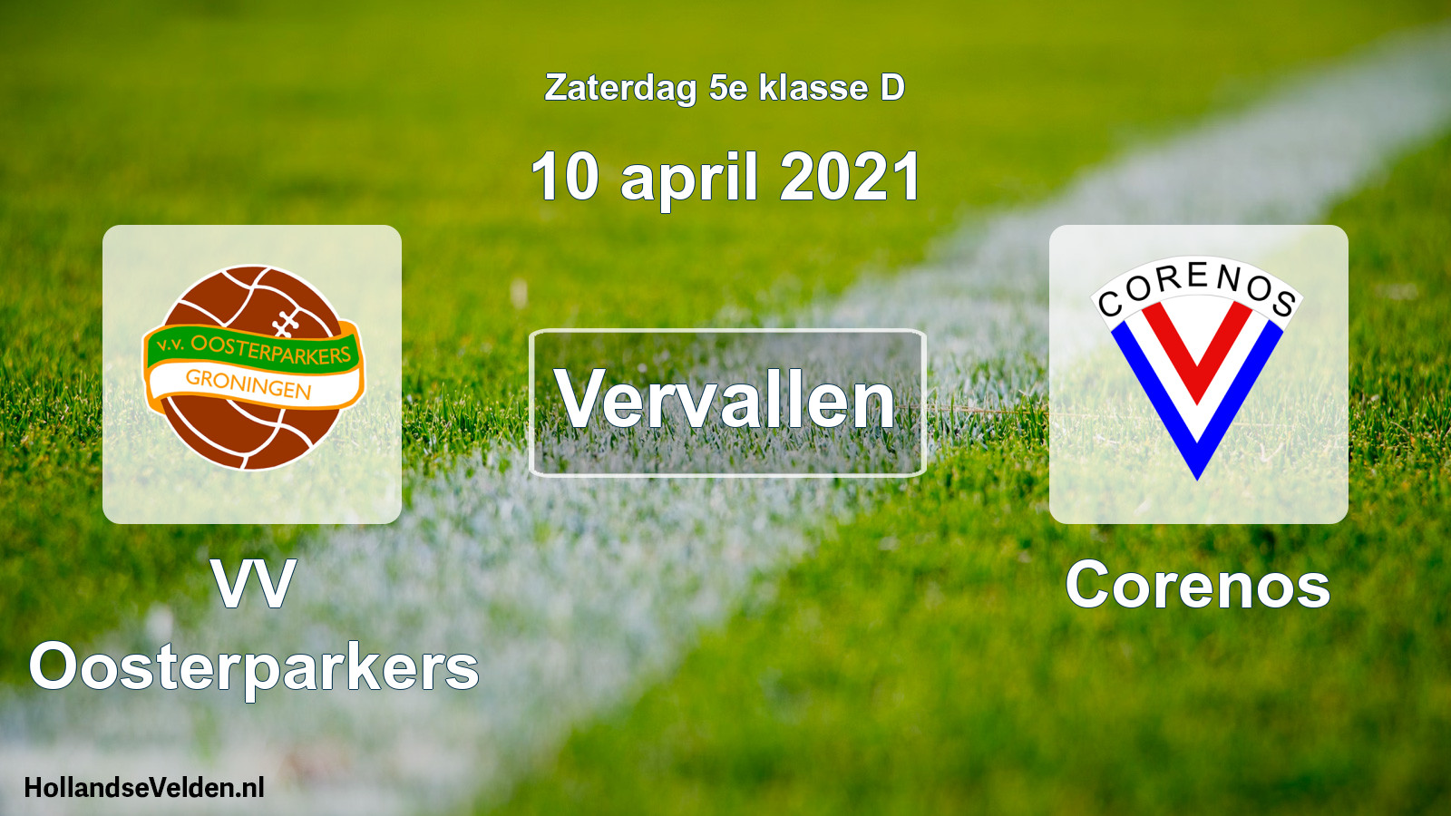 Scheduled Match: VV Oosterparkers - Corenos (10 April 2021)