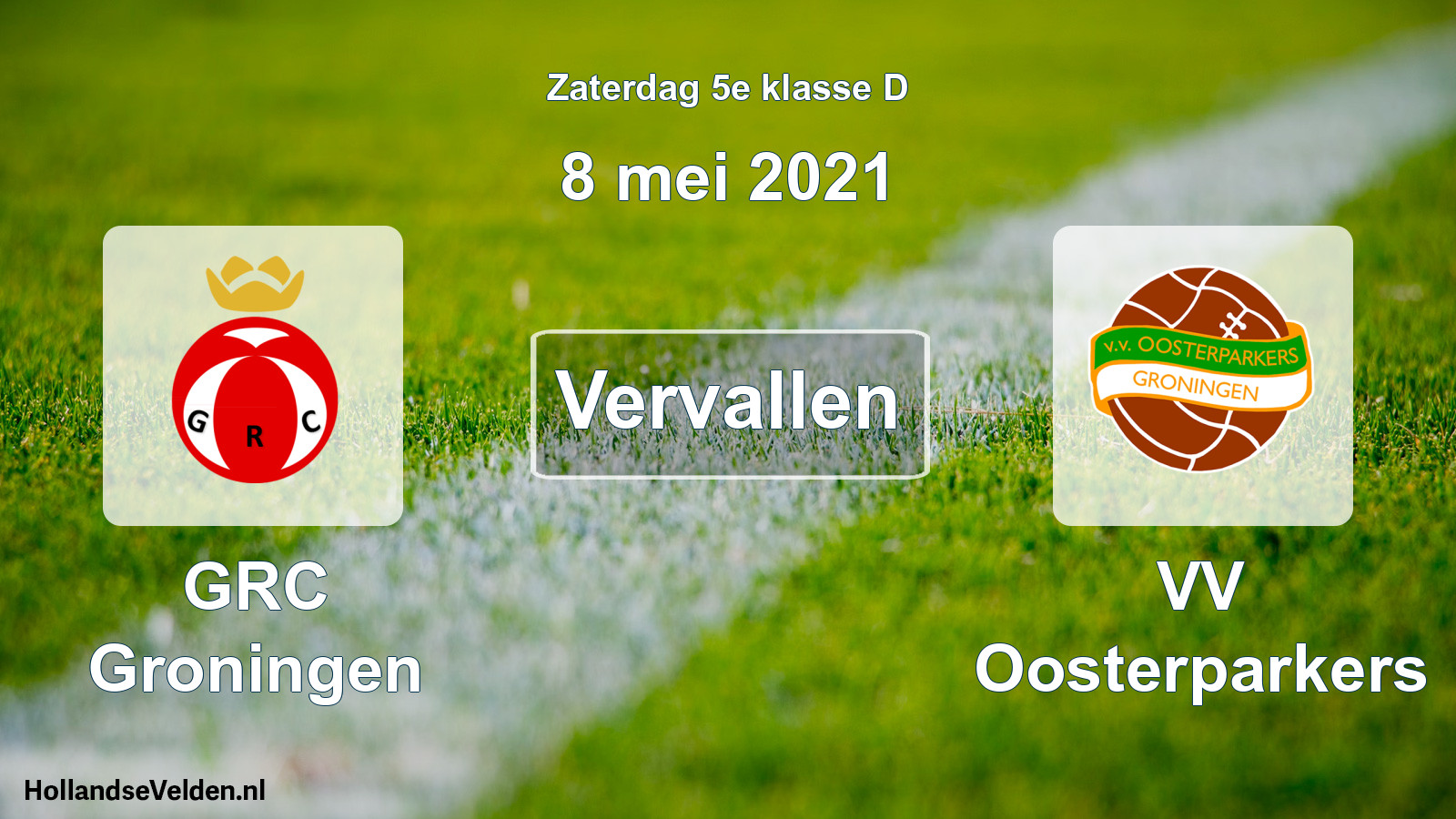 Scheduled Match: GRC Groningen - VV Oosterparkers (8 May 2021)